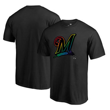 Milwaukee Brewers Fanatics Branded Black Big Tall Pride T Shirt