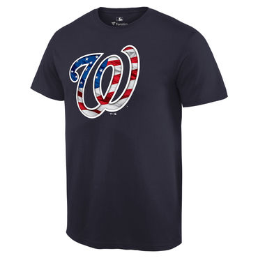 Washington Nationals Navy Banner Wave T Shirt