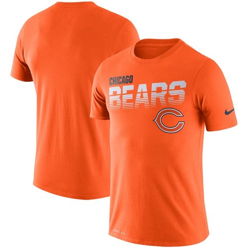 Chicago Bears Sideline Line of Scrimmage Legend Performance T Shirt Orange