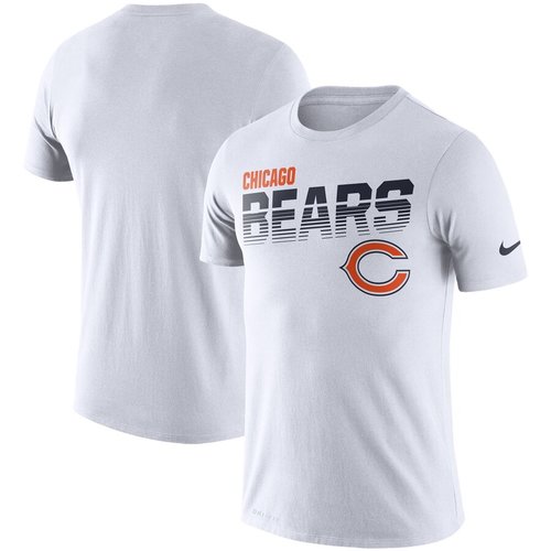 Chicago Bears Sideline Line of Scrimmage Legend Performance T Shirt White