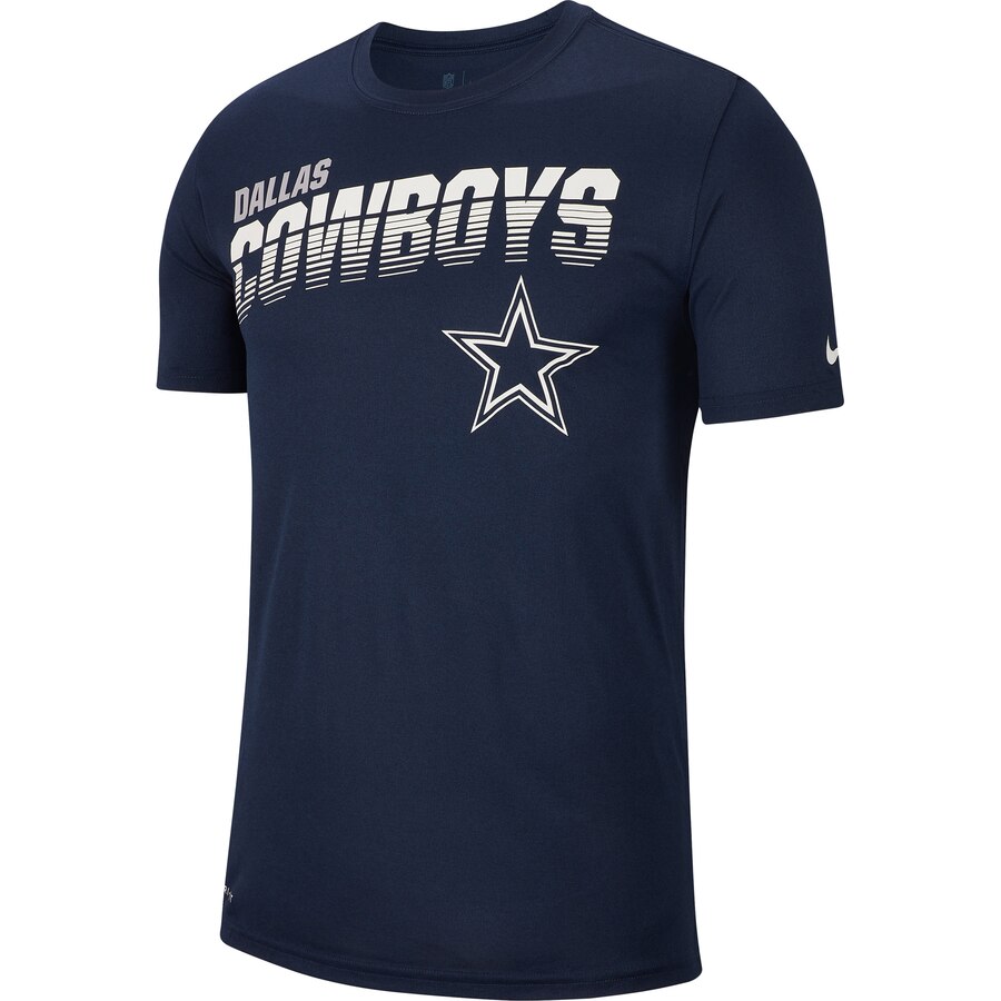 Dallas Cowboys Sideline Line of Scrimmage Legend Performance T Shirt Navy