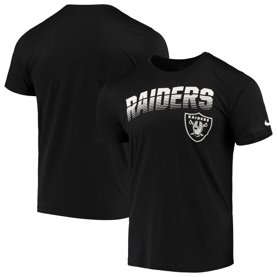 Oakland Raiders Sideline Line of Scrimmage Legend Performance T Shirt Black