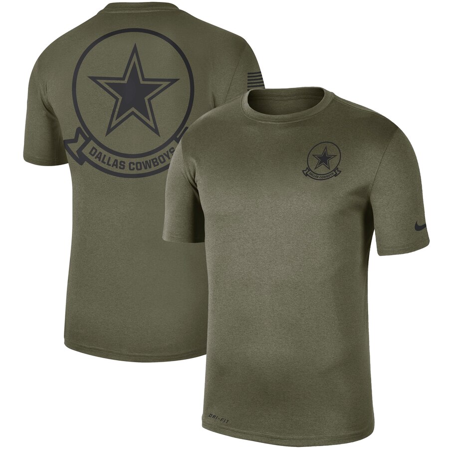 Dallas Cowboys Olive 2019 Salute to Service Sideline Seal Legend Performance T-Shirt