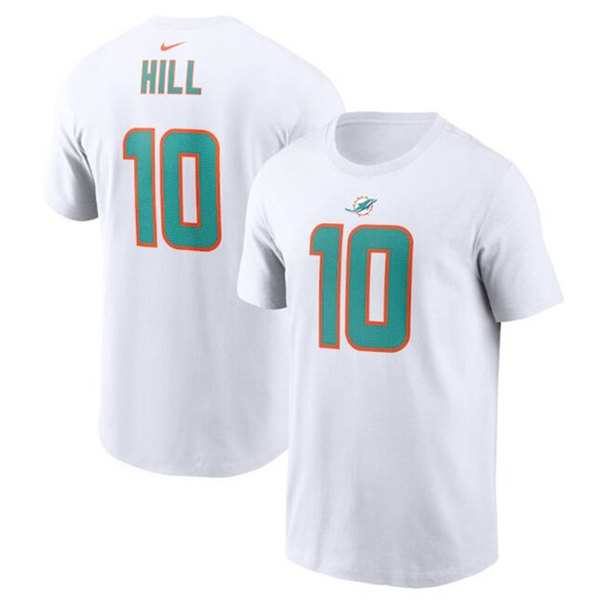 Miami Dolphins #10 Tyreek Hill 2022 White Name & Number T-Shirt