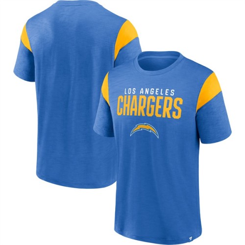 Los Angeles Chargers Powder Blue Gold Home Stretch Team T-Shirt