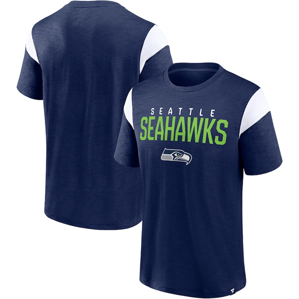 Seattle Seahawks Navy White Home Stretch Team T-Shirt