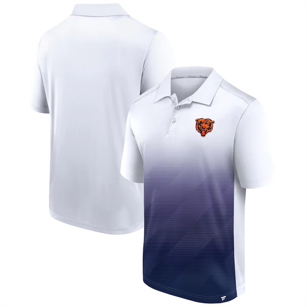 Chicago Bears White Navy Iconic Parameter Sublimated Polo