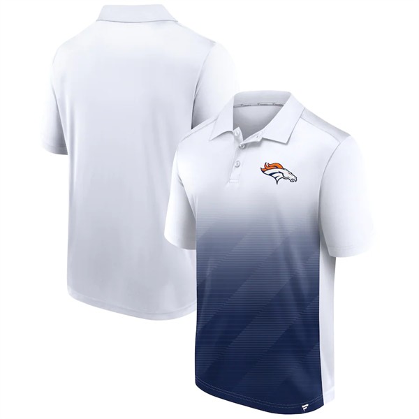 Denver Broncos White Navy Iconic Parameter Sublimated Polo