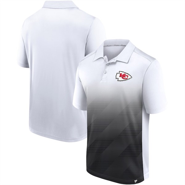 Kansas City Chiefs White Black Iconic Parameter Sublimated Polo