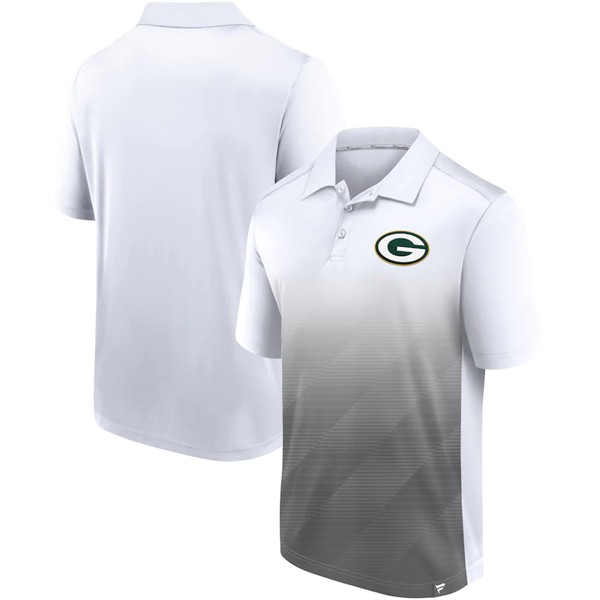 Green Bay Packers White Gray Iconic Parameter Sublimated Polo