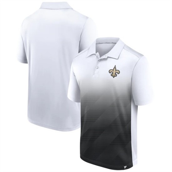 New Orleans Saints White Black Iconic Parameter Sublimated Polo