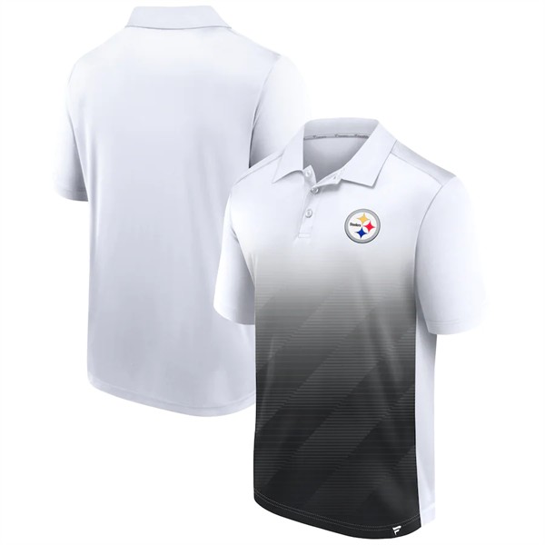 Pittsburgh Steelers White Black Iconic Parameter Sublimated Polo