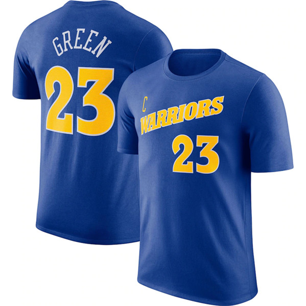 Golden State Warriors #23 Draymond Green Blue 2022-23 Name & Number T-Shirt